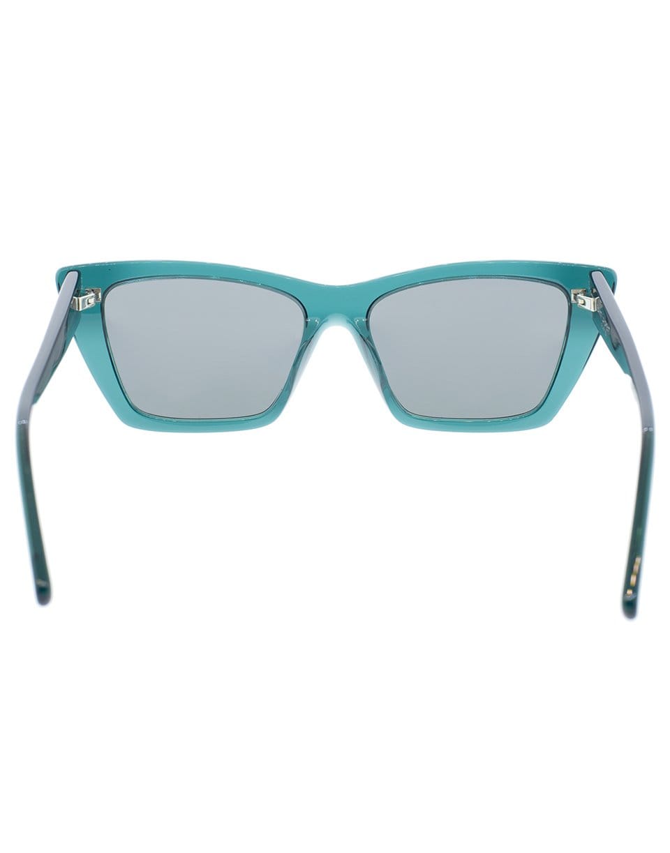 SAINT LAURENT-Green Mica Rectangle Sunglasses-GREEN