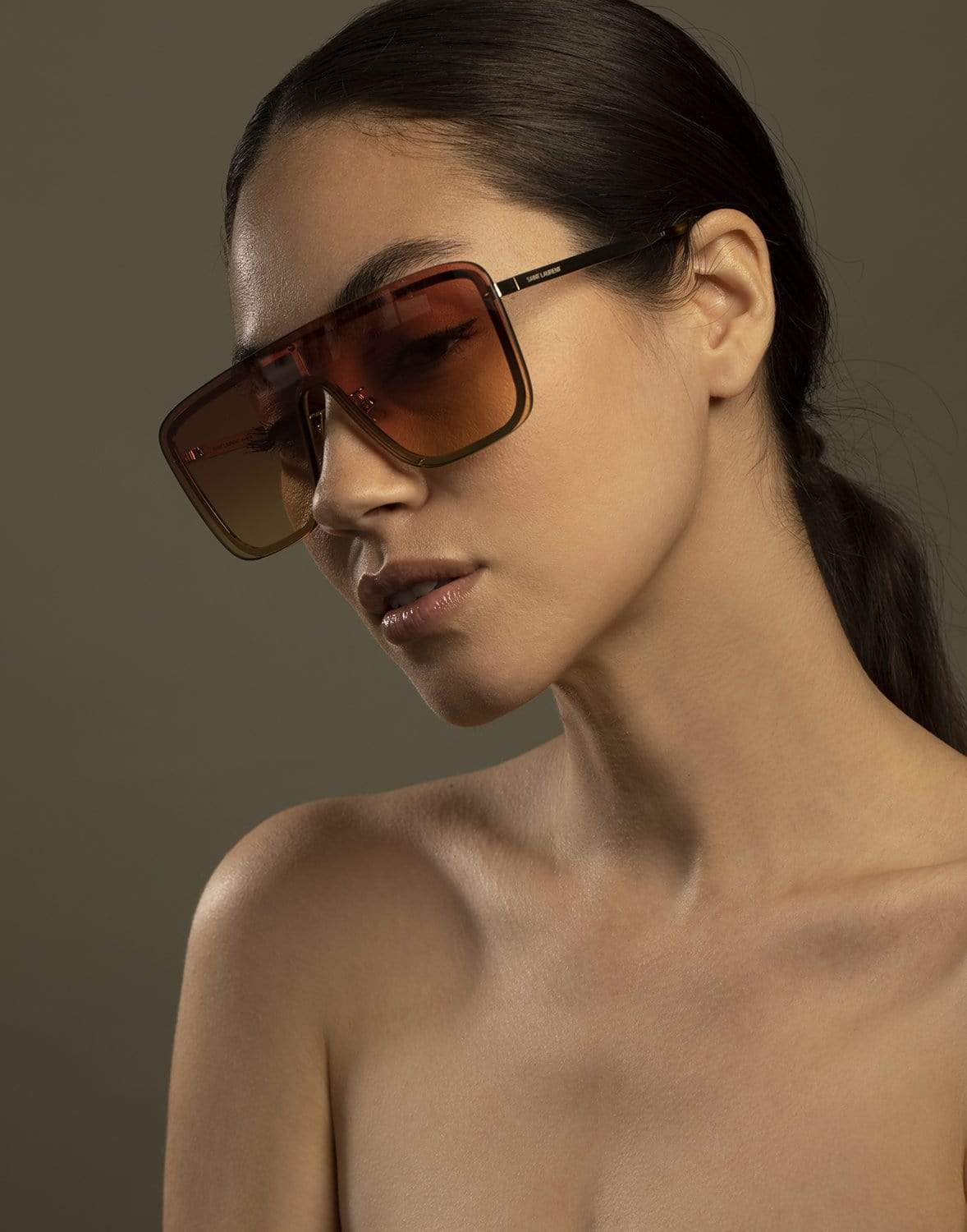SAINT LAURENT-SL 364 Mask 008 Gradient Oversize Sunglasses-MULTI