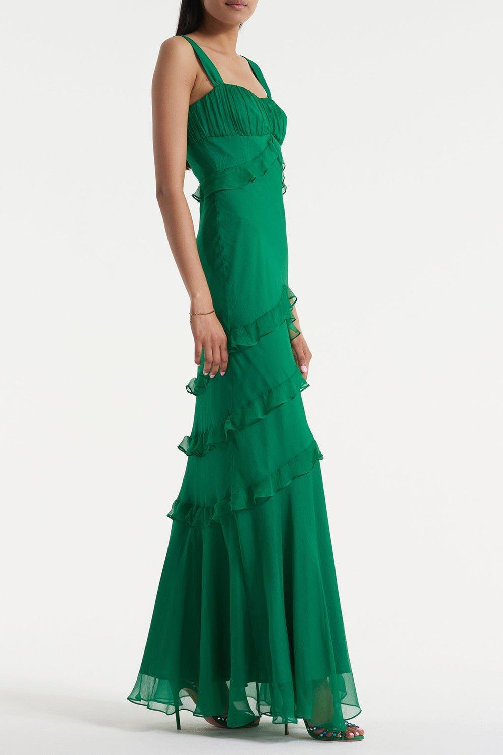 SALONI-Chandra Dress - Emerald-