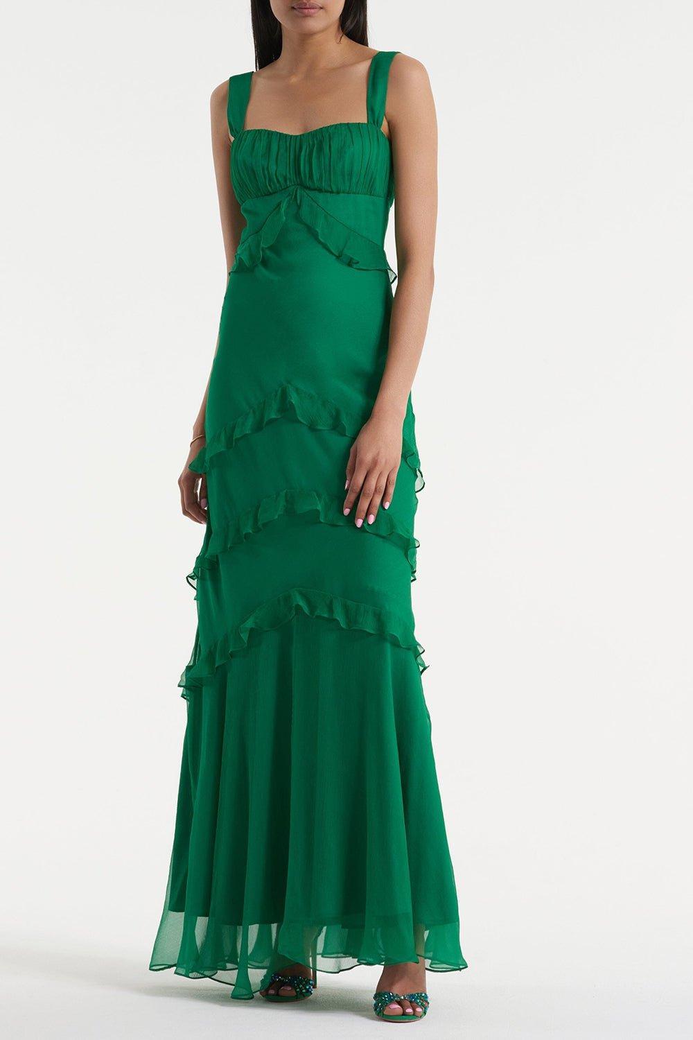 SALONI-Chandra Dress - Emerald-