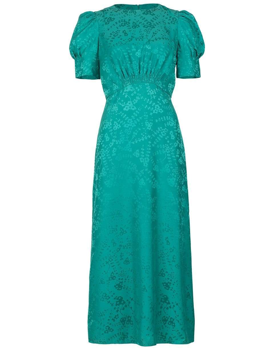 SALONI-Bianca Floral Satin Midi Dress-