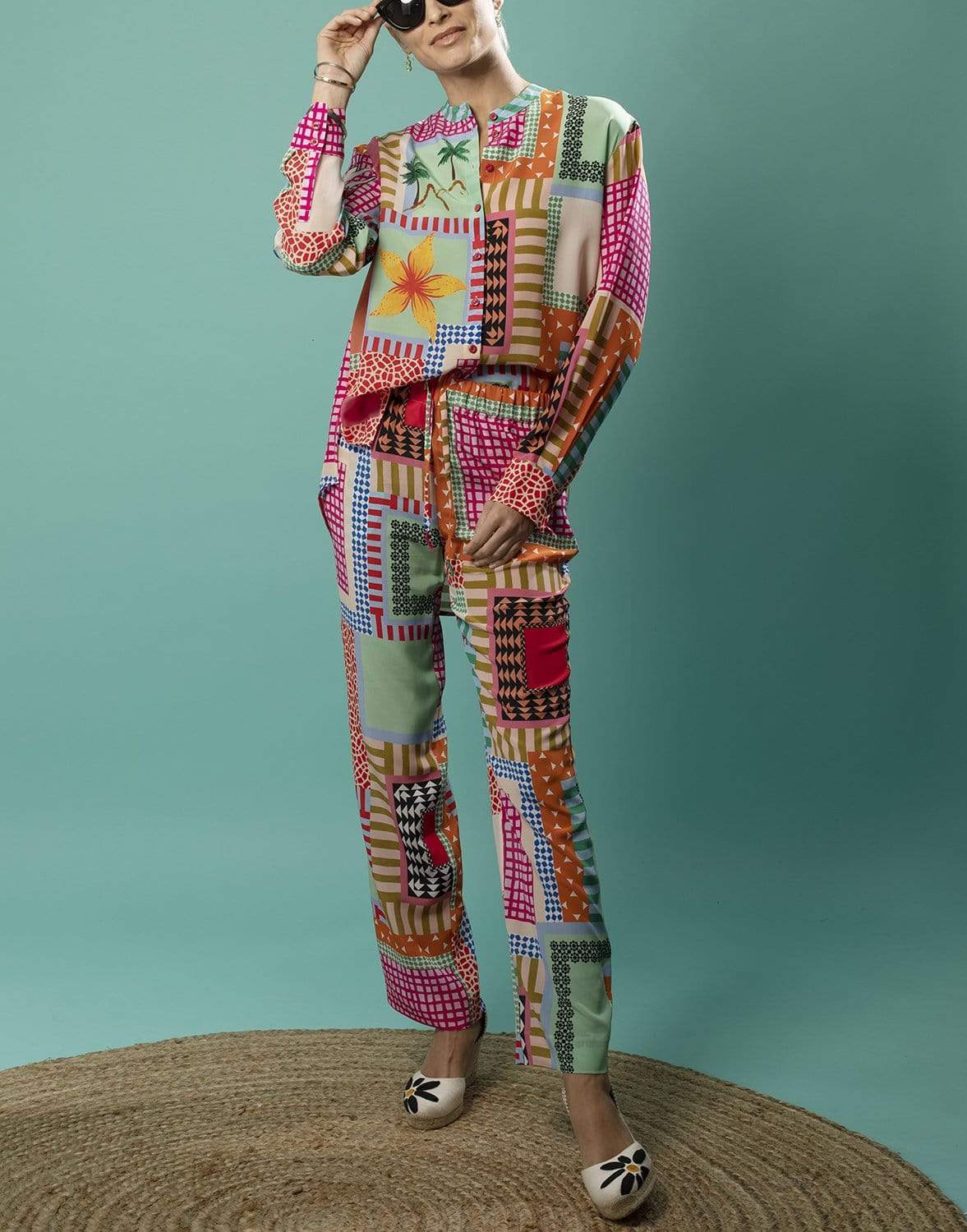 SALONI-Pirate Multicolor Print Bobbi Shirt-