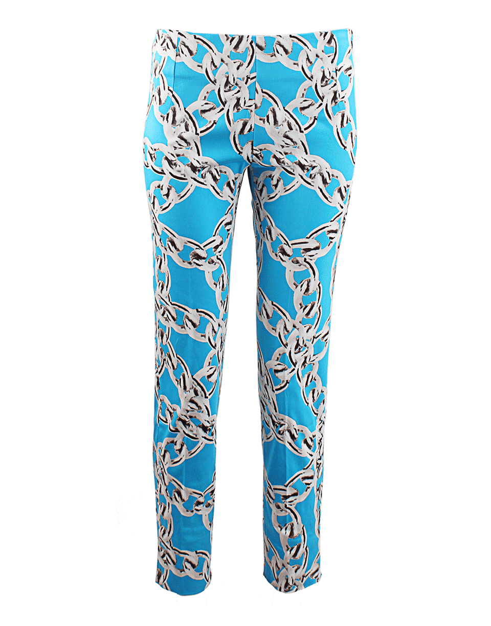SAMANTHA SUNG-Side Zip Chain Link Print Pants-