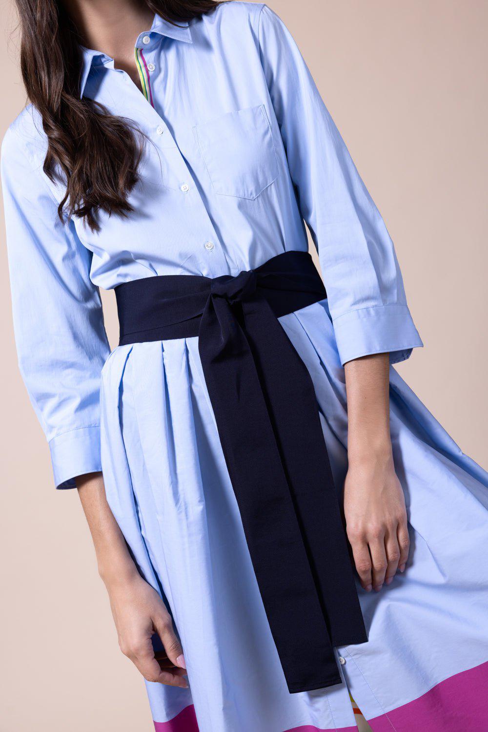 SARA ROKA-GG Ribbon Belt - Navy-