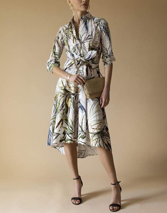 SARA ROKA-Bambu Print Midi Dress-