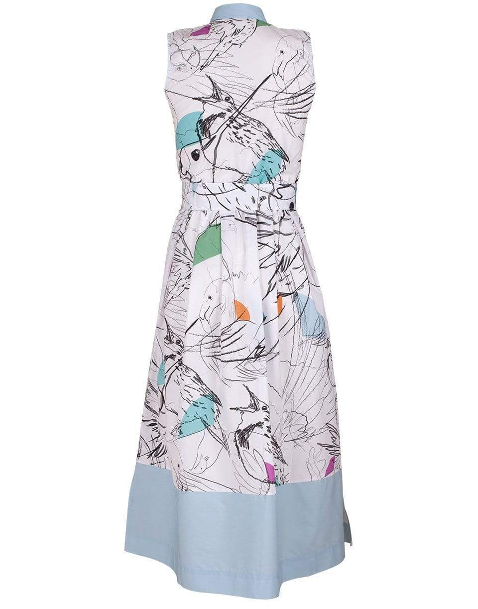 SARA ROKA-Sleeveless Bird Print Dress-