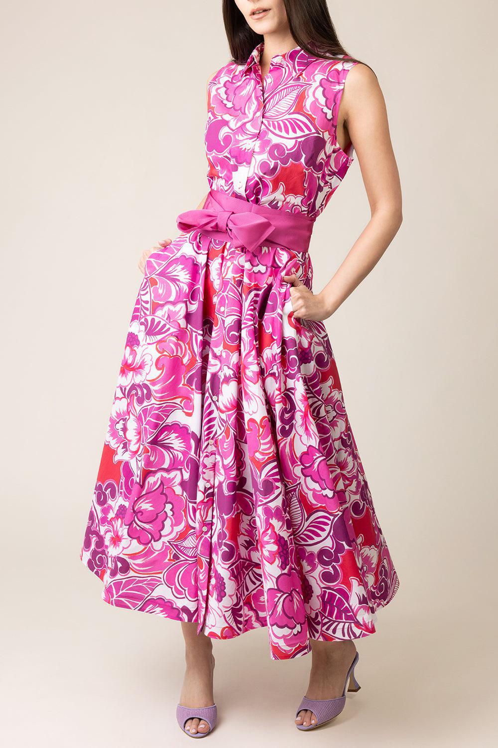Caryl Dress - Pink Flora-PNKFLRA-38-CLOTHINGDRESSCASUAL-SARA ROKA