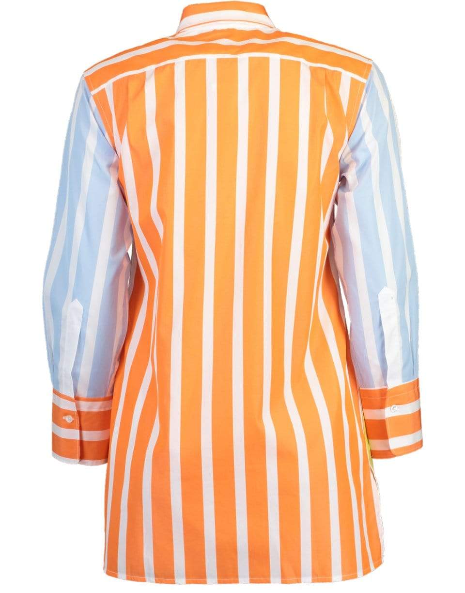 SARA ROKA-Nattie Colorblock Poplin Striped Shirt-