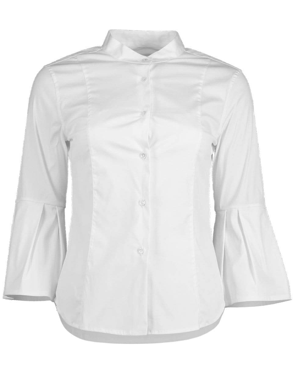 SARA ROKA-Puff Sleeve Button Front Blouse-