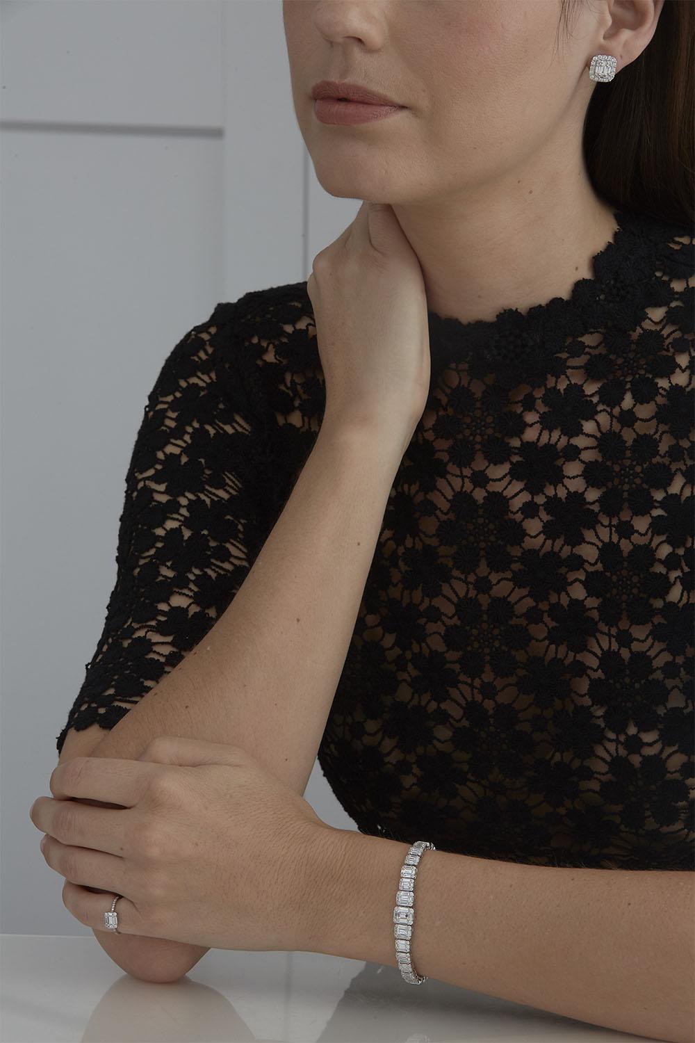 SARA WEINSTOCK-Illusion Diamond Bracelet-WHITE GOLD