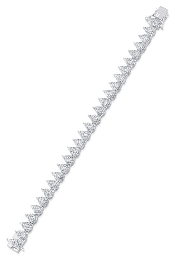SARA WEINSTOCK-Illusion Pear Cut Cluster Bracelet-WHITE GOLD