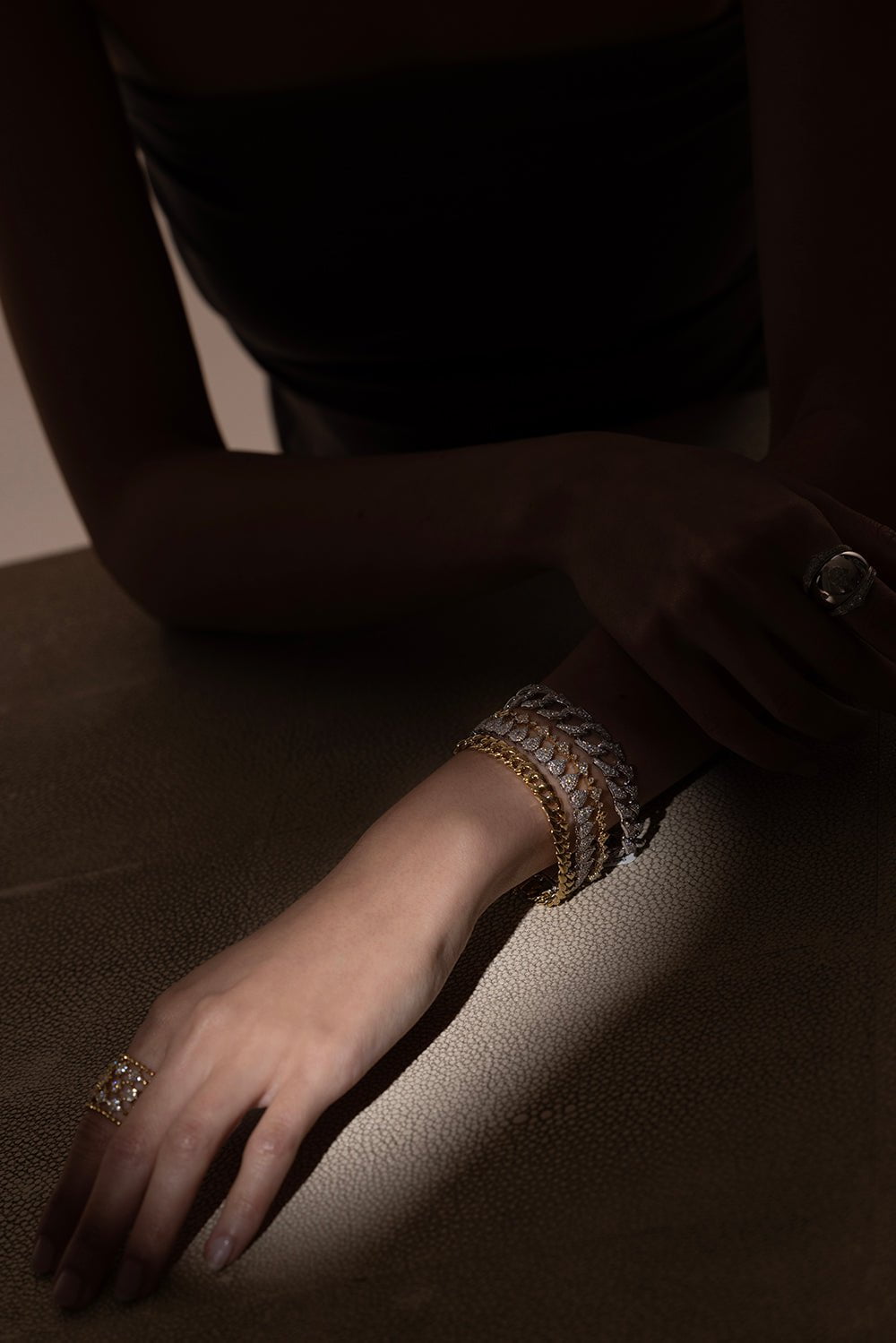 SARA WEINSTOCK-Lucia Link Bracelet-WHITE GOLD