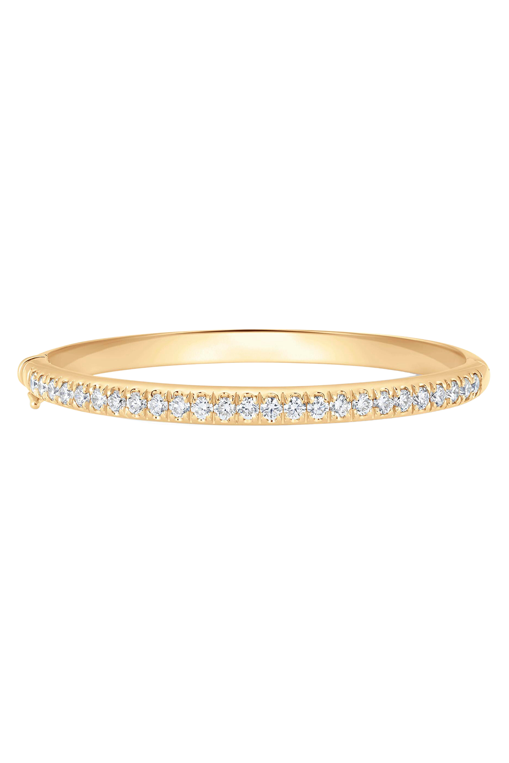 Diamond Dujour Oval Bangle Bracelet-YELLOW GOLD-6-JEWELRYFINE JEWELBRACELET O-SARA WEINSTOCK