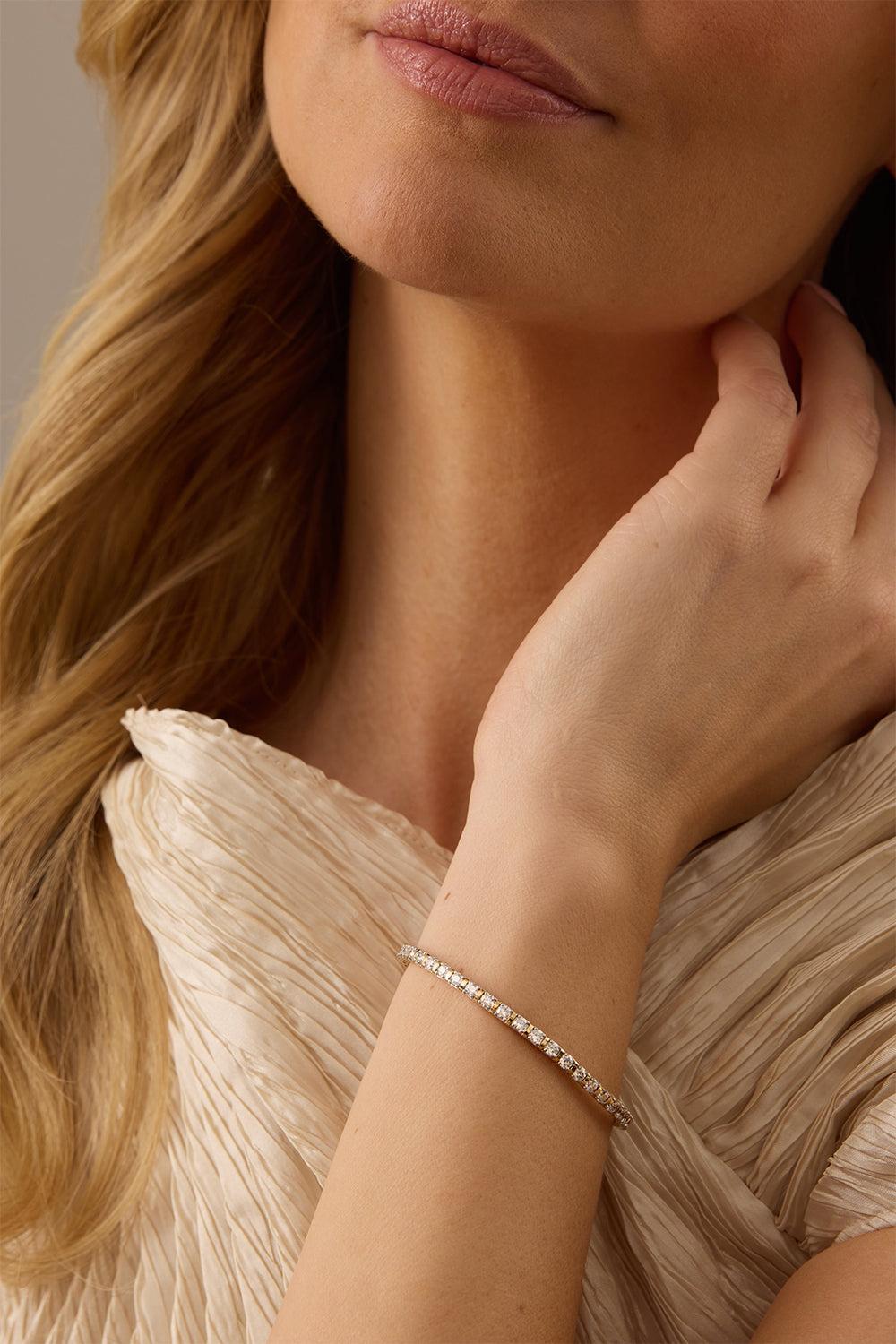 Diamond Flexion Eternity Petite Bangle-YELLOW GOLD-6.5-JEWELRYFINE JEWELBRACELET O-SARA WEINSTOCK