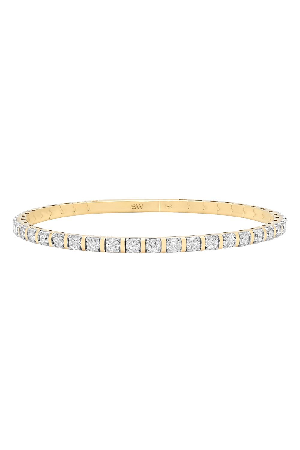 Diamond Flexion Eternity Petite Bangle-YELLOW GOLD-6.5-JEWELRYFINE JEWELBRACELET O-SARA WEINSTOCK