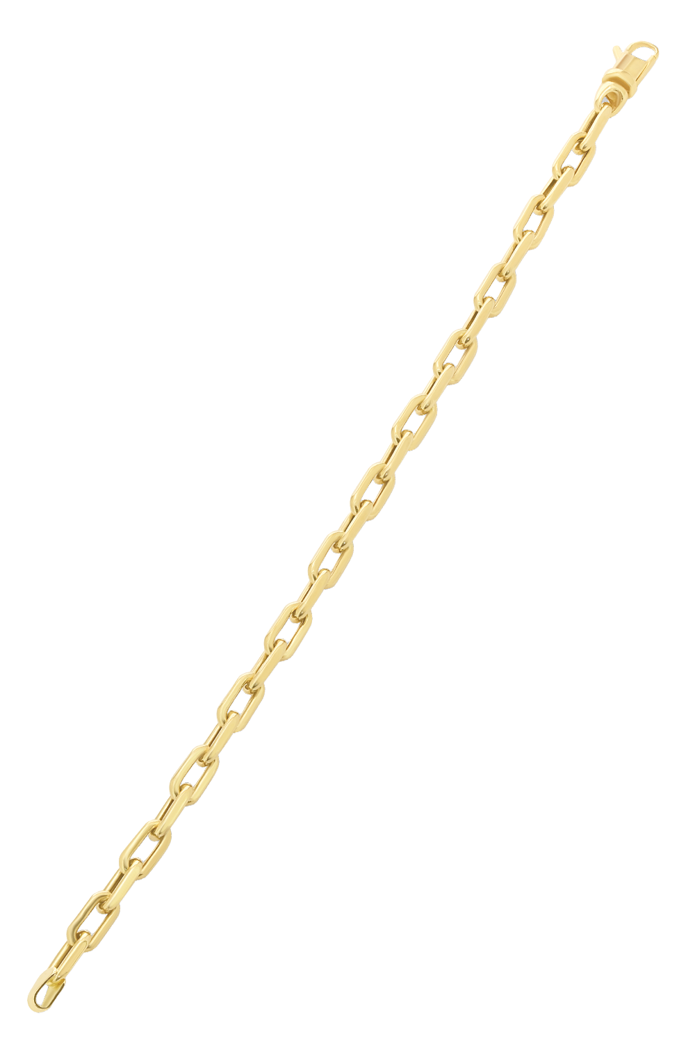 Small Rectangle Charm Chain Bracelet-YELLOW GOLD-7-JEWELRYFINE JEWELBRACELET O-SARA WEINSTOCK