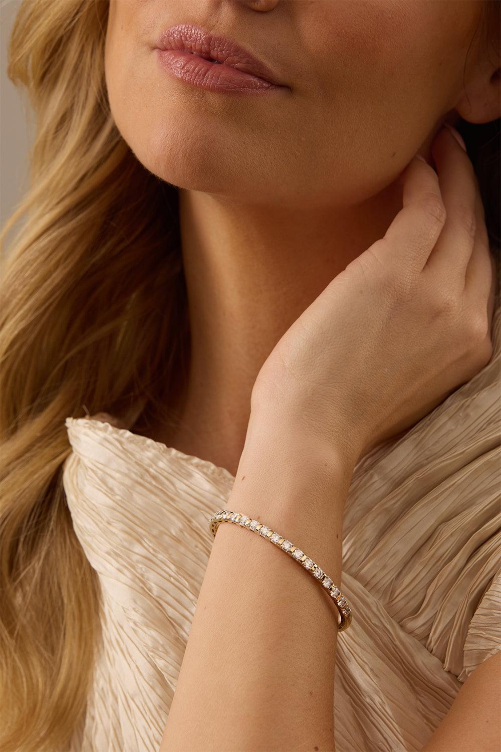 Diamond Flexion Eternity Bangle-YELLOW GOLD-JEWELRYFINE JEWELBRACELET O-SARA WEINSTOCK