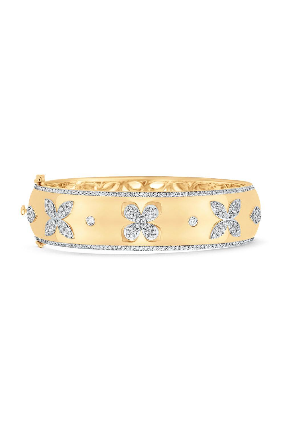 Lierre Diamond Cigar Bangle Bracelet-YELLOW GOLD-JEWELRYFINE JEWELBRACELET O-SARA WEINSTOCK