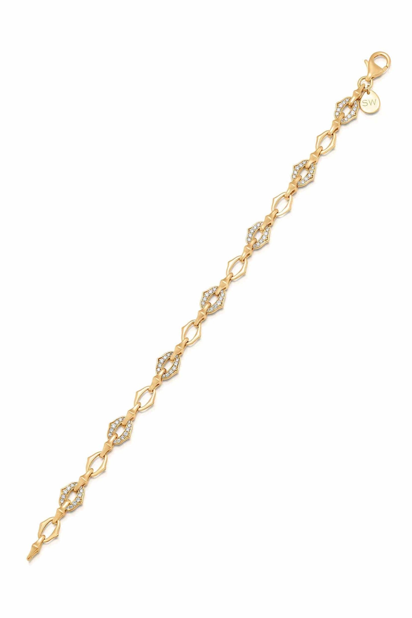 SARA WEINSTOCK-Lucia Chain and Pave Diamond Bracelet-YELLOW GOLD