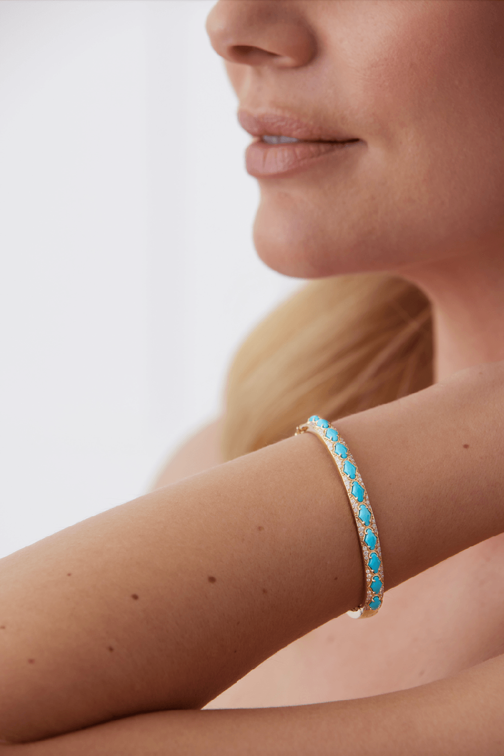 SARA WEINSTOCK-Lucia Turquoise Bangle Bracelet-YELLOW GOLD