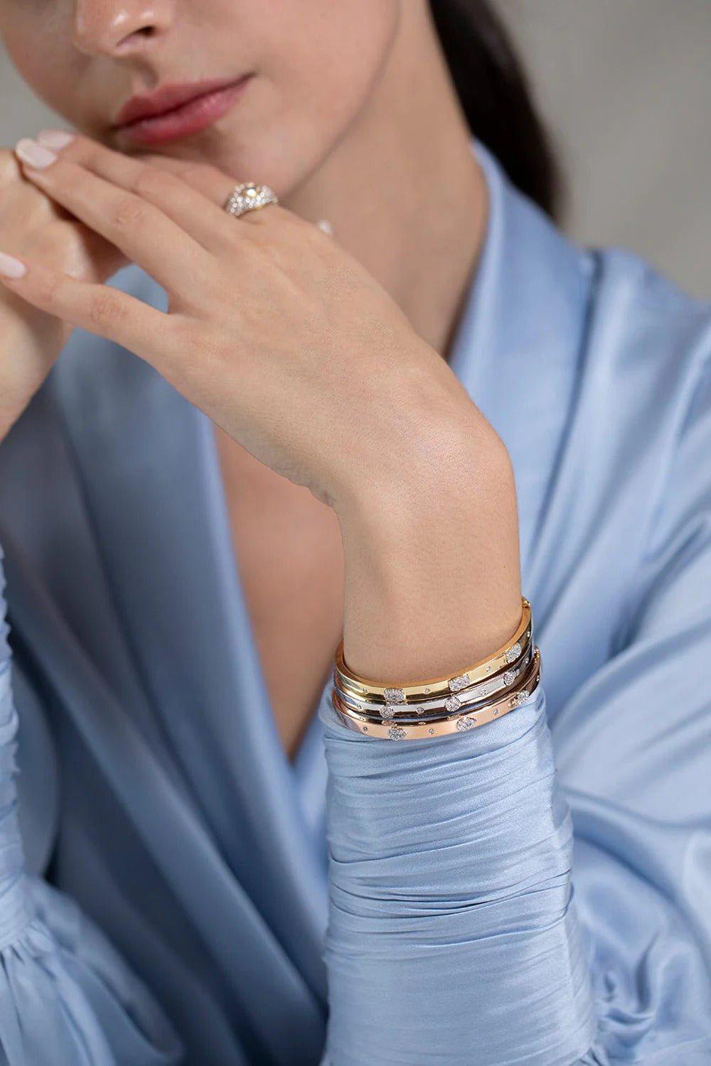 SARA WEINSTOCK-Reverie Cushion Cuff Bangle-YELLOW GOLD