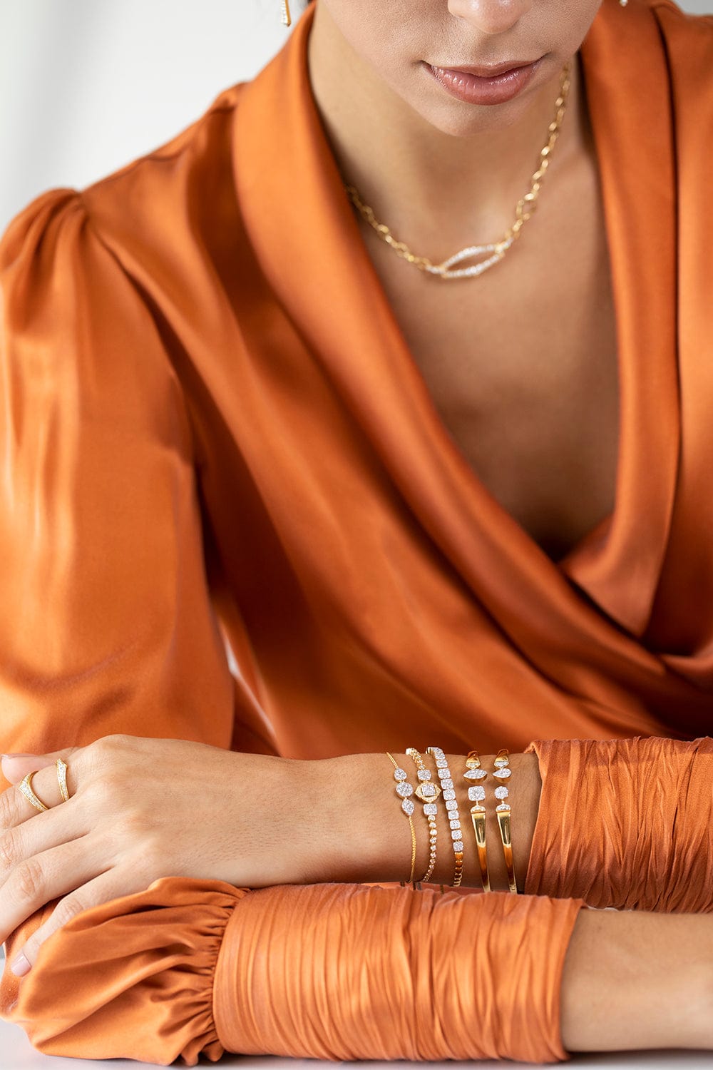 SARA WEINSTOCK-Unity Reverie Marquise and Cushion Diamond Bangle Cuff-YELLOW GOLD