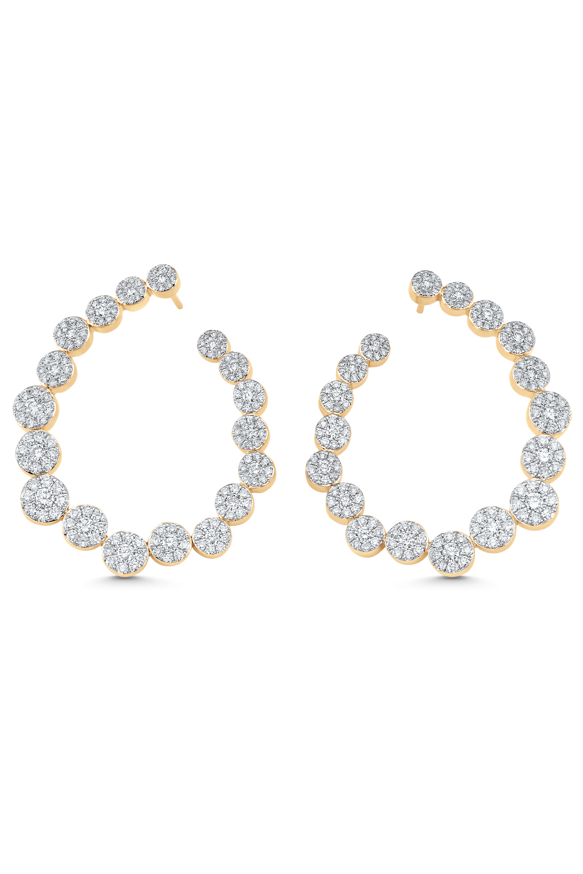 SARA WEINSTOCK-Muna Round Dimaond Cluster Hoops-TLWGOLD