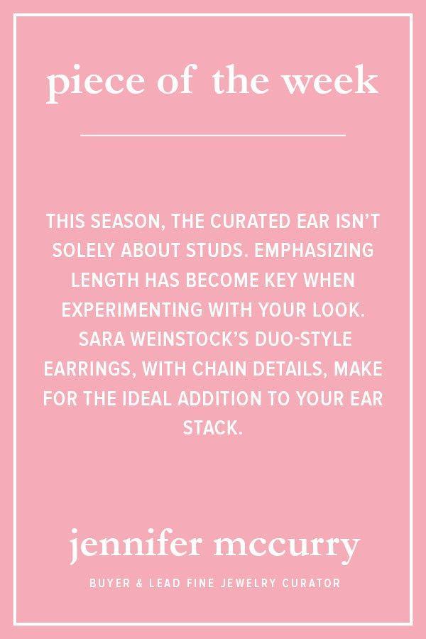 SARA WEINSTOCK-Dujour Chain Earrings-WHITE GOLD
