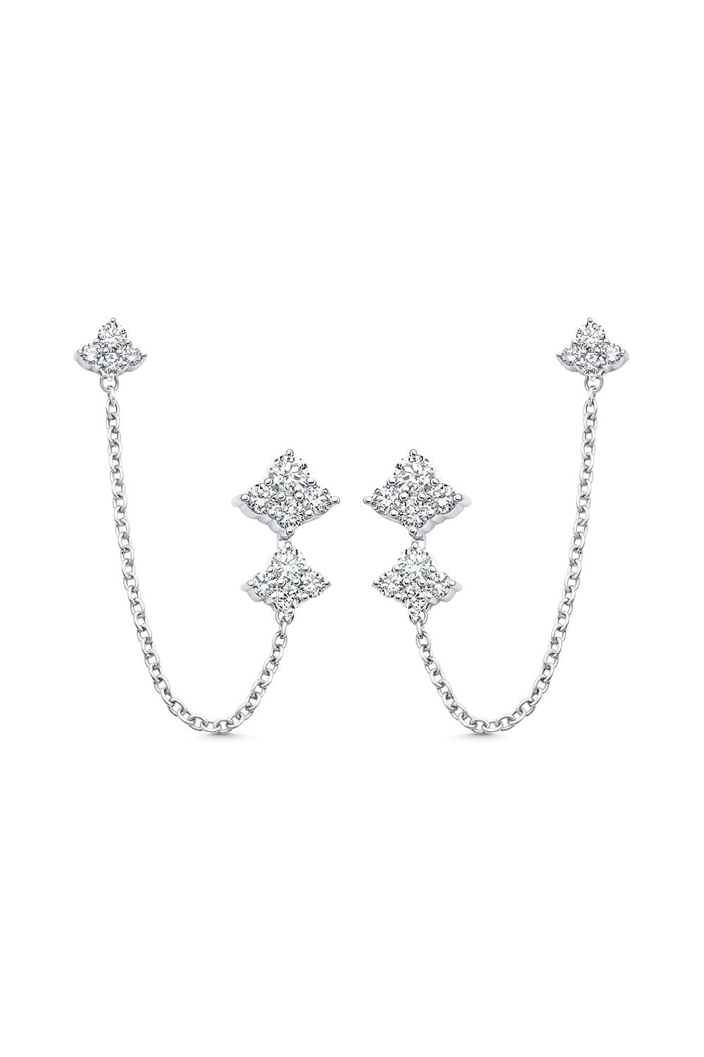 SARA WEINSTOCK-Dujour Chain Earrings-WHITE GOLD