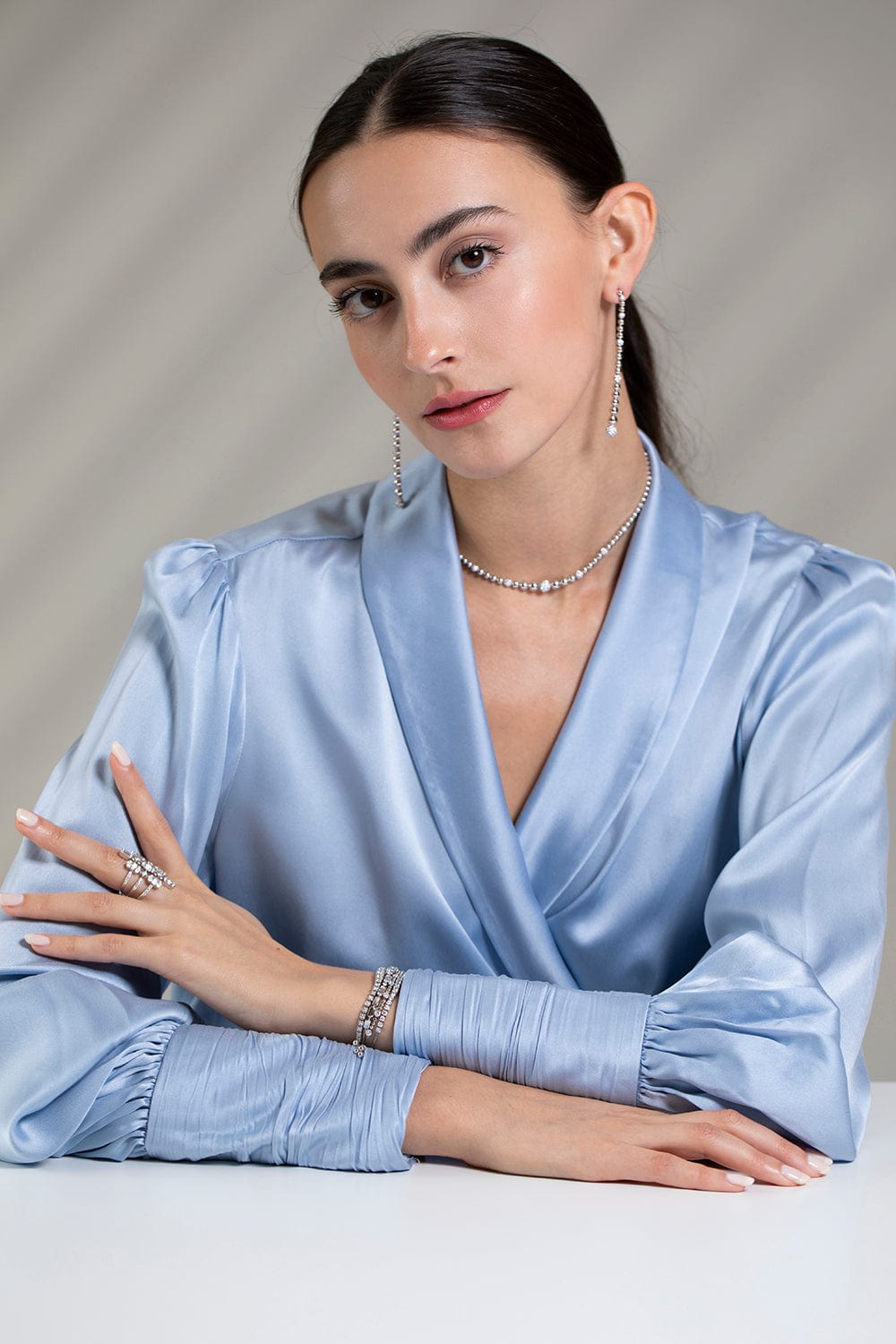 SARA WEINSTOCK-Isadora Cali Diamond Drop Earrings-WHITE GOLD