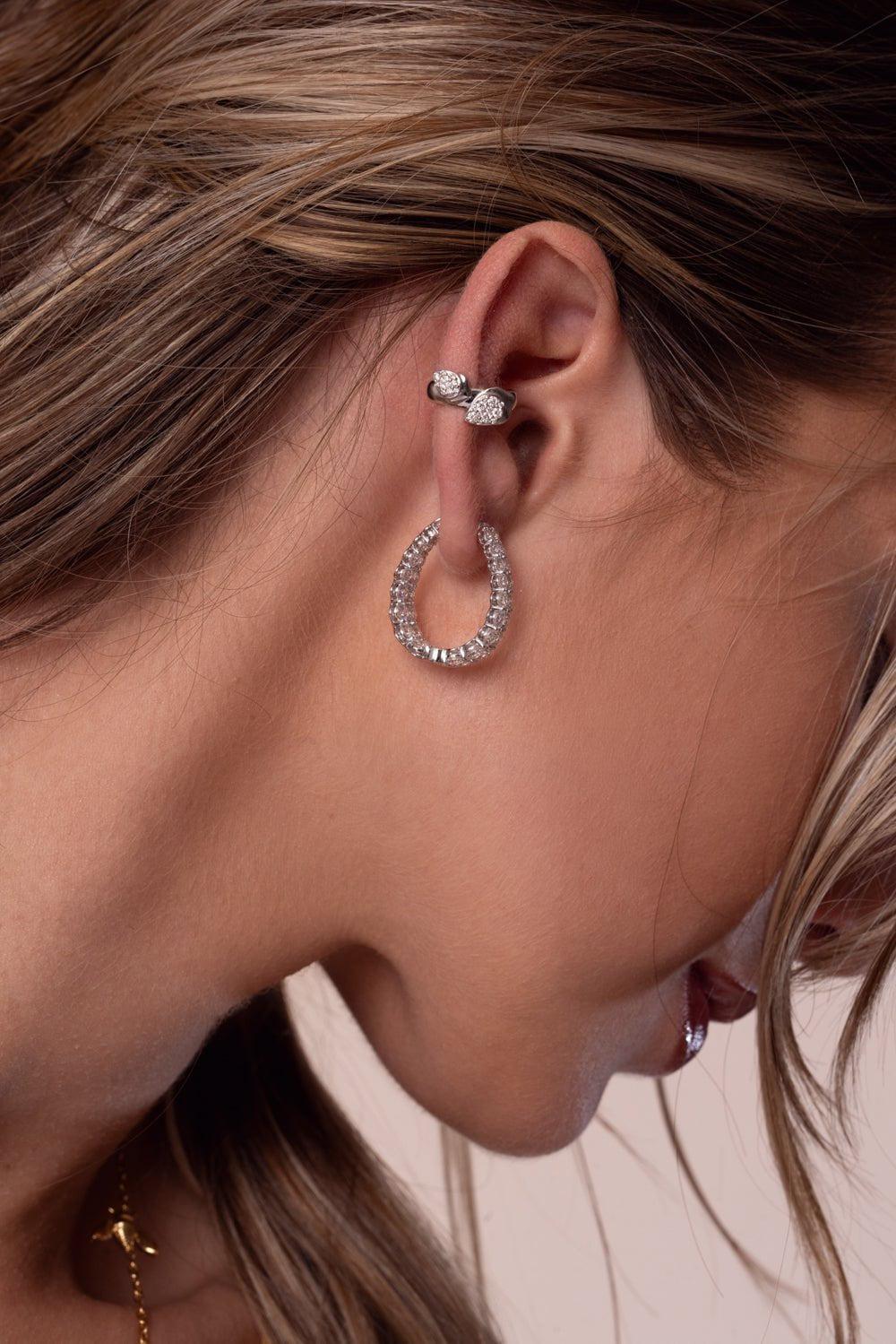 SARA WEINSTOCK-Lierre Ear Cuff-WHITE GOLD
