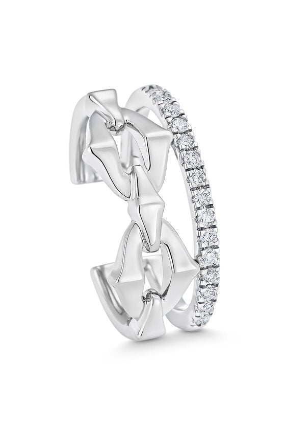 SARA WEINSTOCK-Lucia Link Ear Cuff-WHITE GOLD