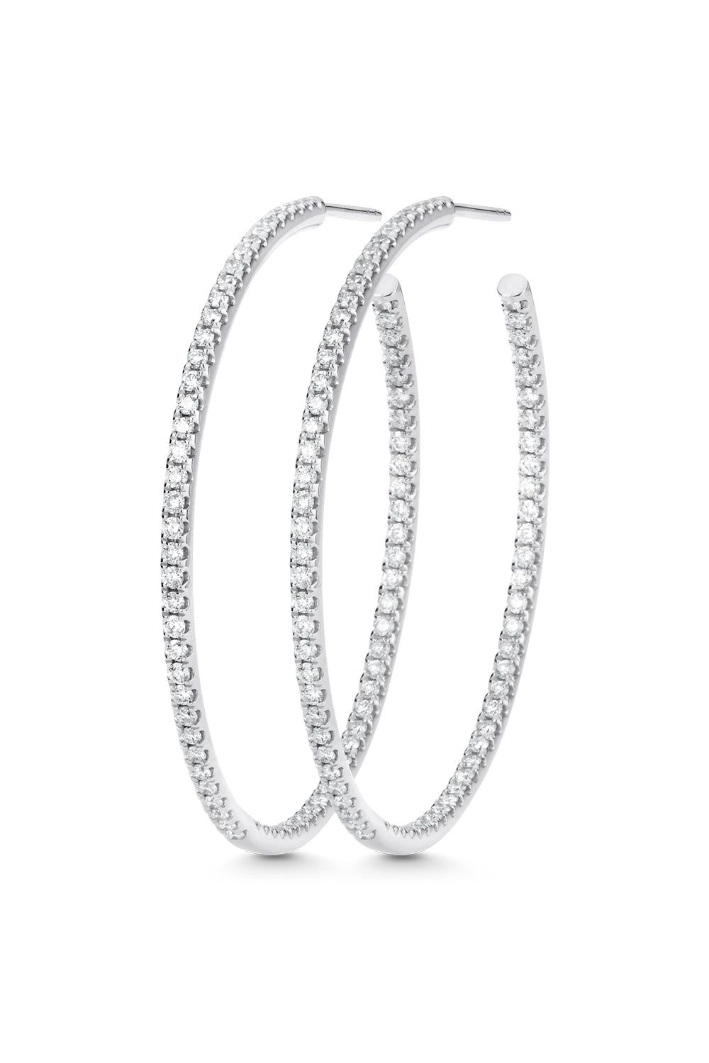 Veena Eternity Diamond Hoop Earrings-WHITE GOLD-JEWELRYFINE JEWELEARRING-SARA WEINSTOCK