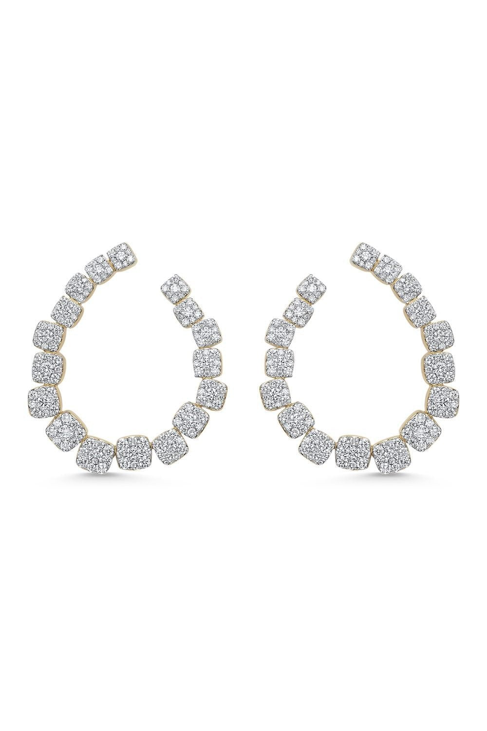 SARA WEINSTOCK-Adira Cluster Hoop Earrings-YELLOW GOLD
