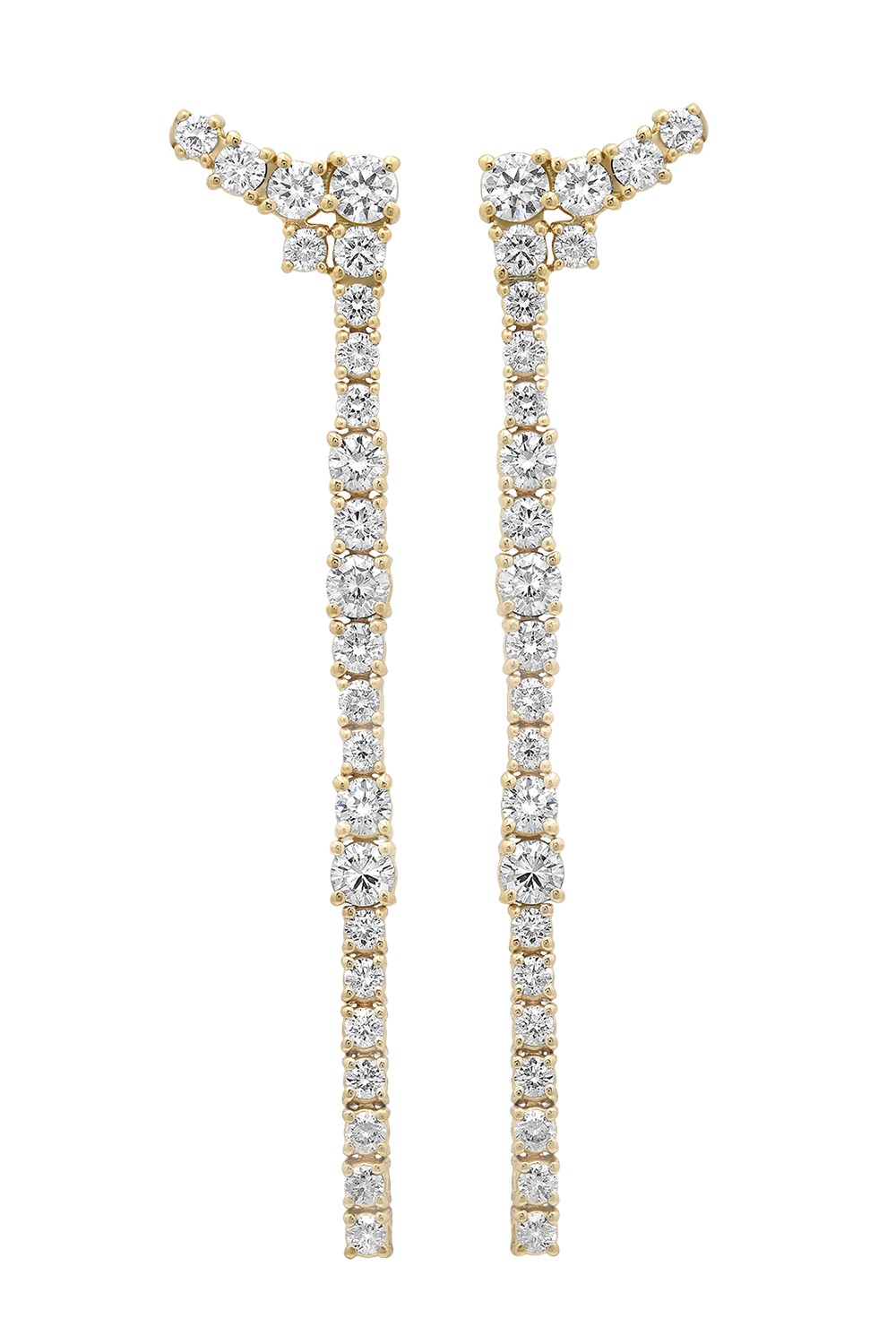 Diamond Flexion Line Drop Earrings-YELLOW GOLD-JEWELRYFINE JEWELEARRING-SARA WEINSTOCK