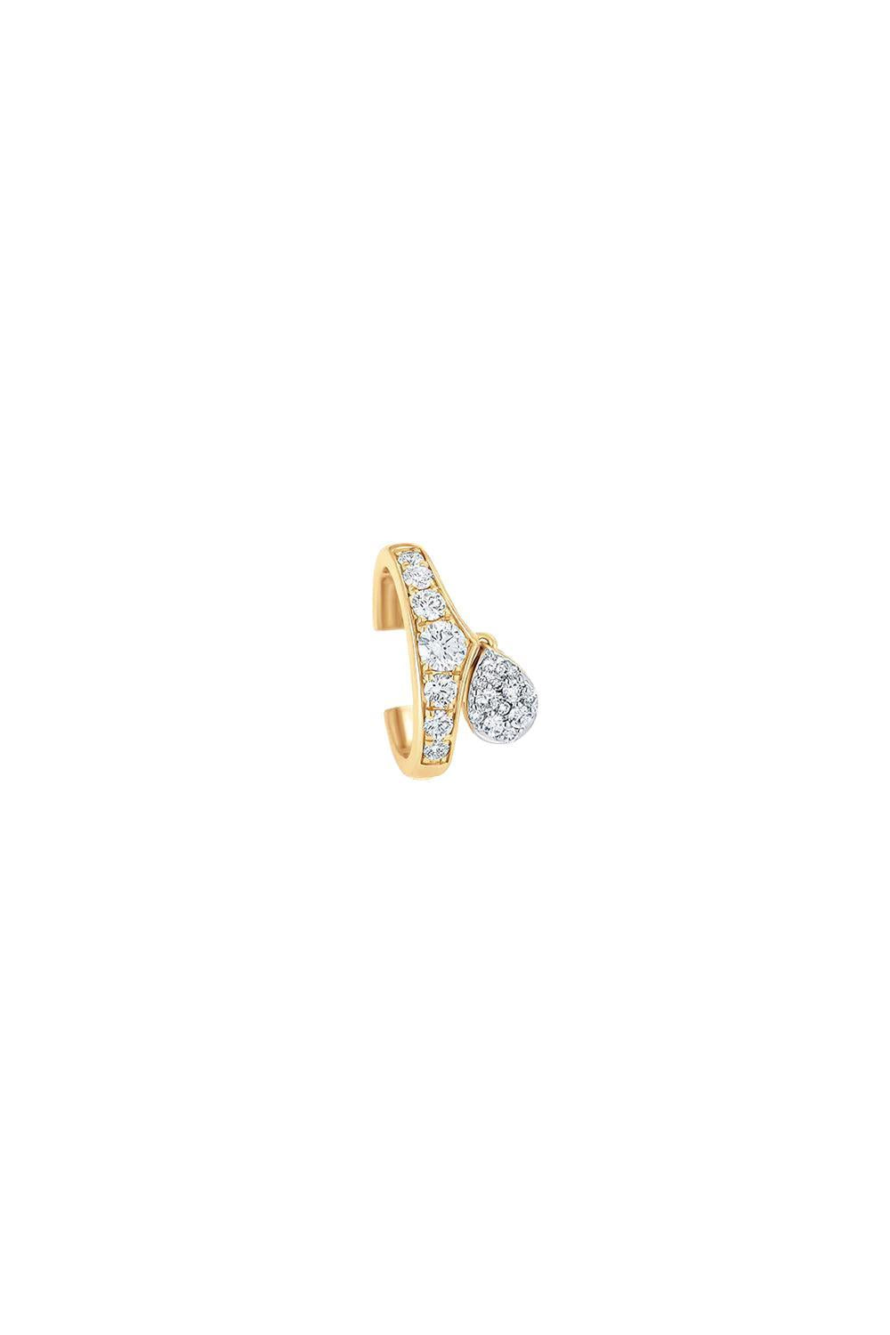 Diamond Lucia Ear Cuff-YELLOW GOLD-JEWELRYFINE JEWELEARRING-SARA WEINSTOCK