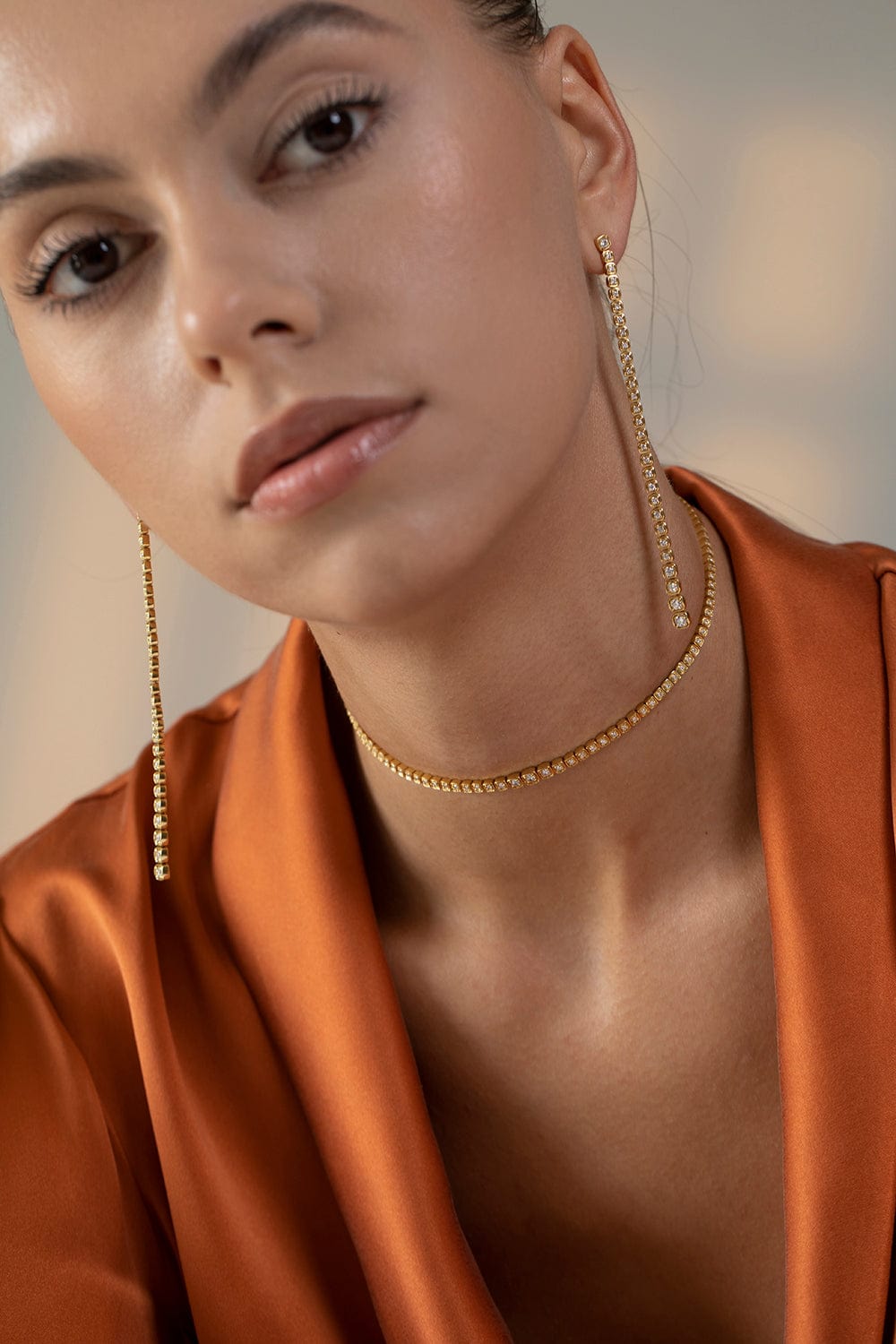 SARA WEINSTOCK-Isadora Cushion Diamond Drop Earrings-YELLOW GOLD