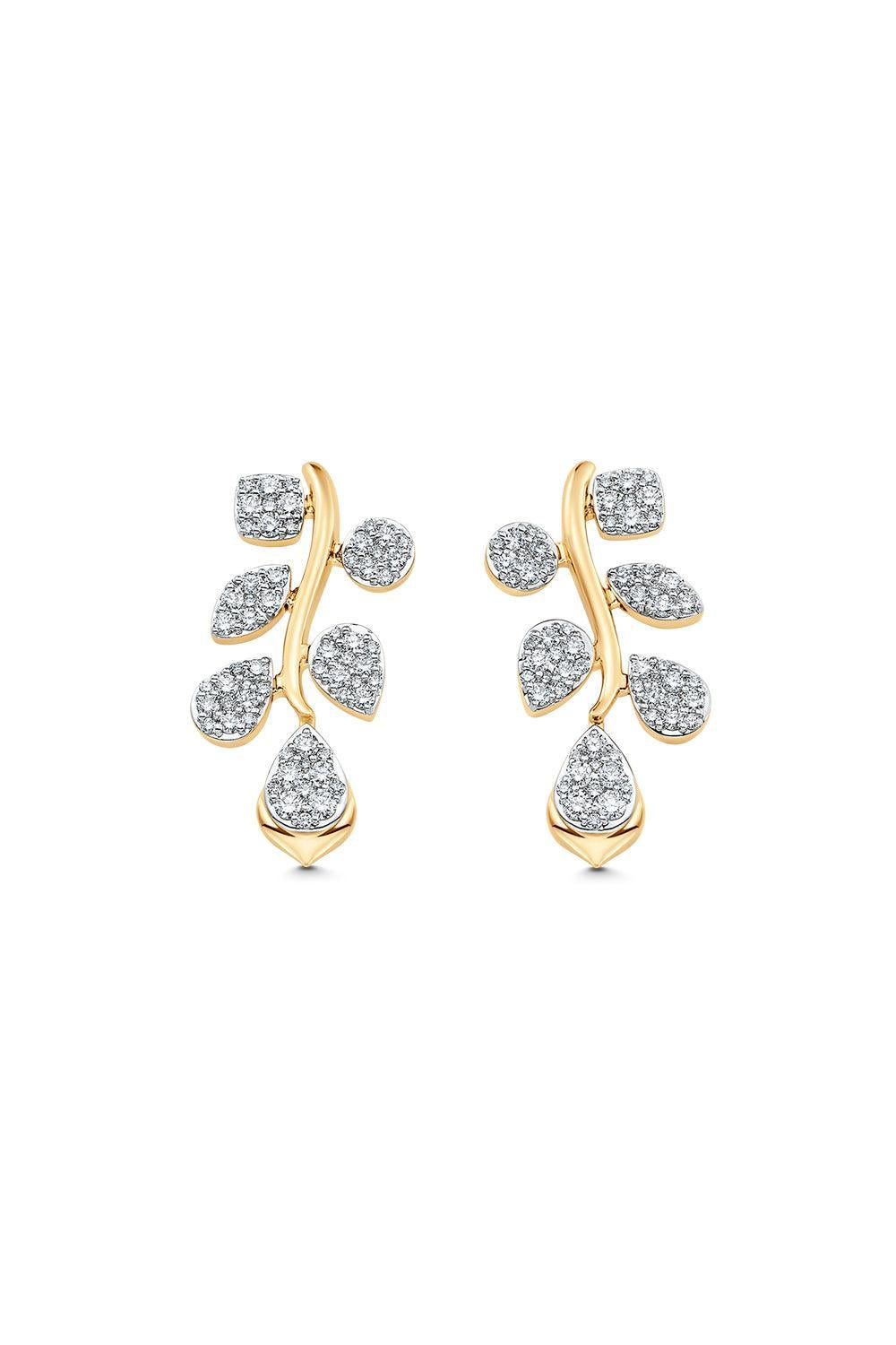 Lierre Cluster Drop Earrings-YELLOW GOLD-JEWELRYFINE JEWELEARRING-SARA WEINSTOCK