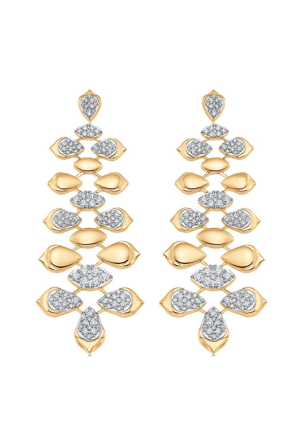 Lierre Partial Pear Marquise Earrings-YELLOW GOLD-JEWELRYFINE JEWELEARRING-SARA WEINSTOCK