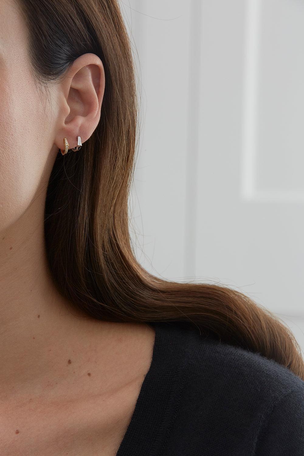 Lucia Huggie Earrings-YELLOW GOLD-JEWELRYFINE JEWELEARRING-SARA WEINSTOCK