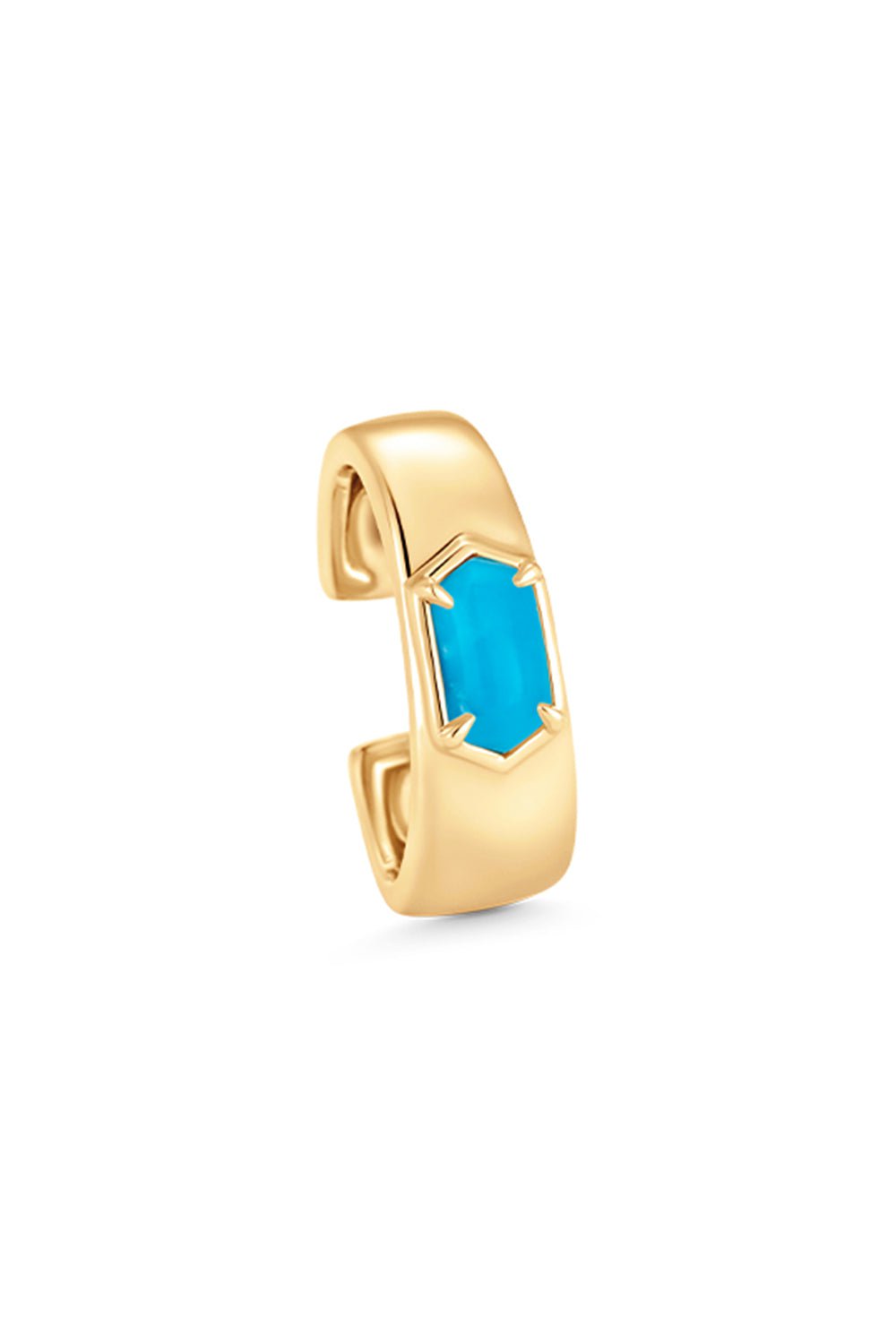SARA WEINSTOCK-Lucia Turquoise Elongated Earcuff-YELLOW GOLD