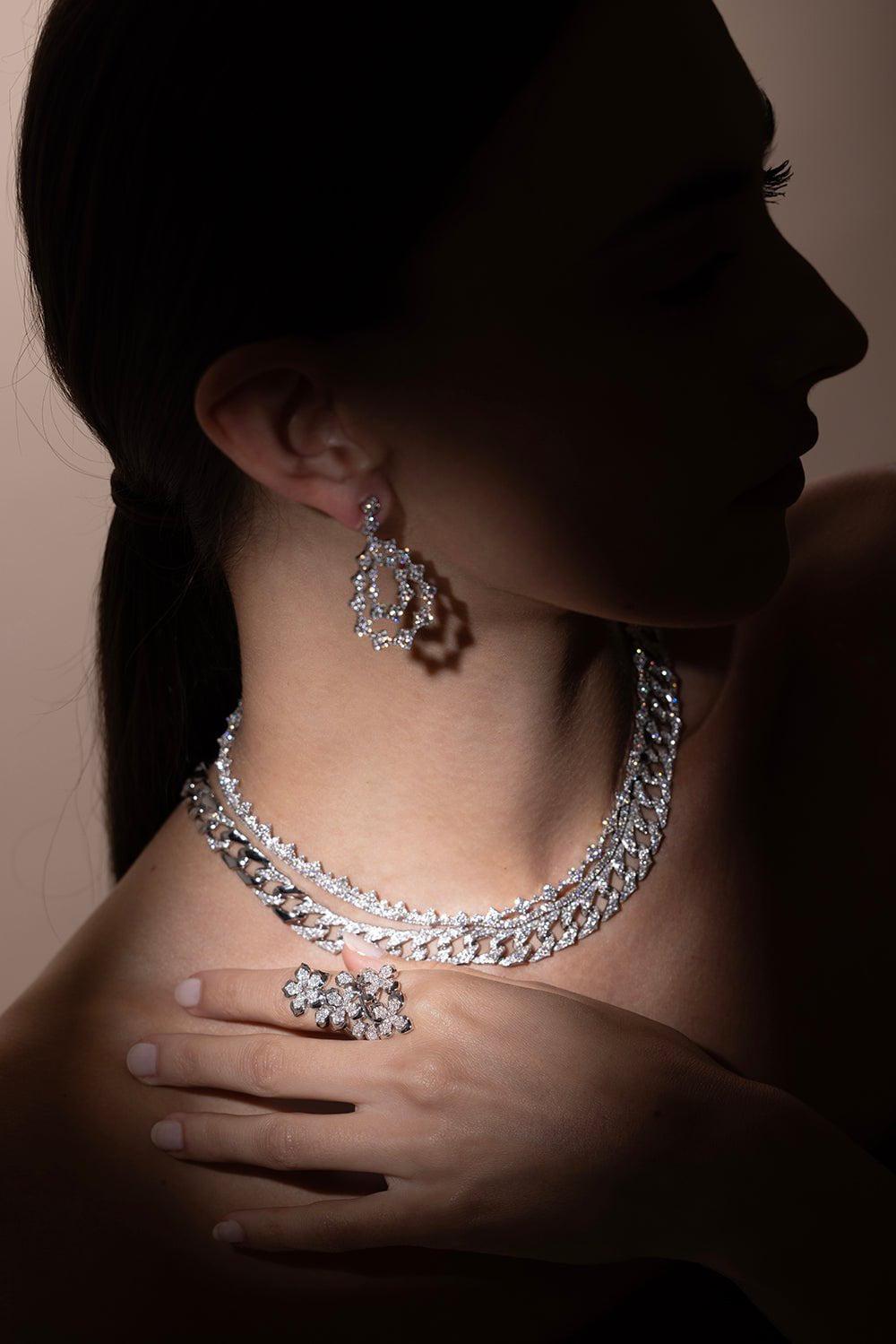 SARA WEINSTOCK-Isadora Eternity Choker Necklace-WHITE GOLD