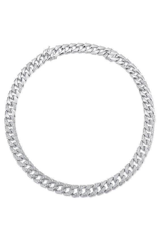 SARA WEINSTOCK-Lucia Link Necklace-WHITE GOLD