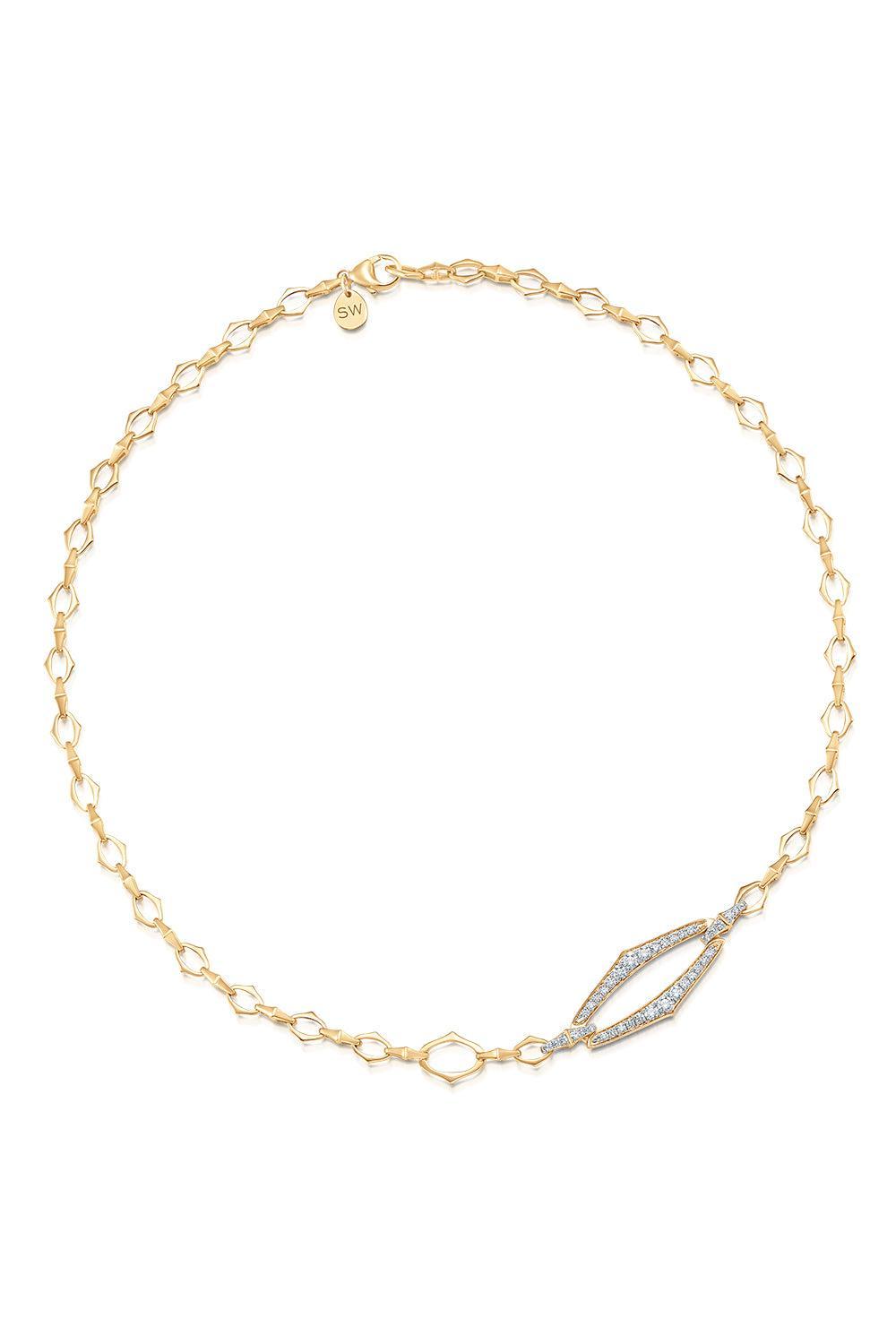 Lucia Diamond Necklace-YELLOW GOLD-16-JEWELRYFINE JEWELNECKLACE O-SARA WEINSTOCK