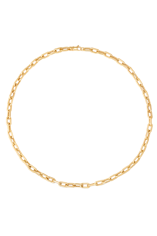 Medium Rectangle Chain Necklace-YELLOW GOLD-16-JEWELRYFINE JEWELNECKLACE O-SARA WEINSTOCK