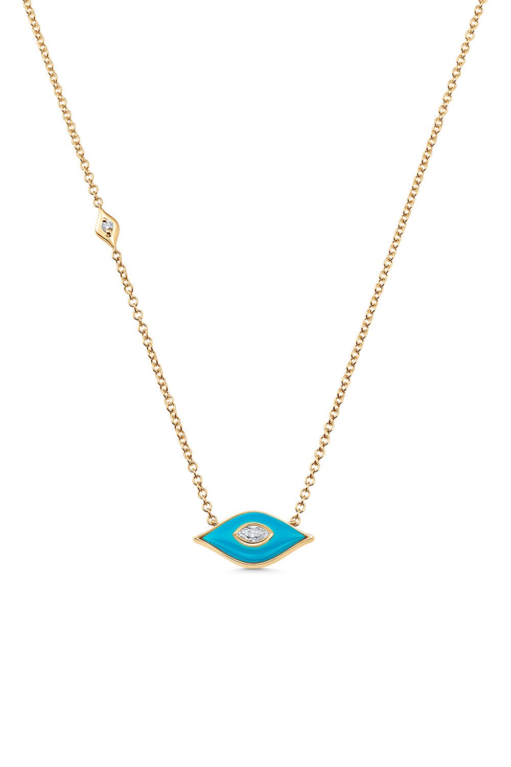 SARA WEINSTOCK-Donna Turquoise Diamond Pendant Necklace-YELLOW GOLD