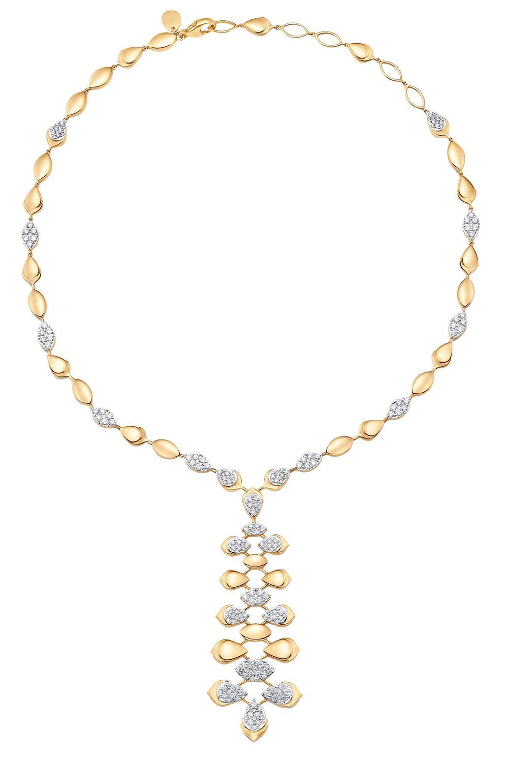 Lierre Partial Pear Marquise Diamond Drop Necklace-YELLOW GOLD-JEWELRYFINE JEWELNECKLACE O-SARA WEINSTOCK