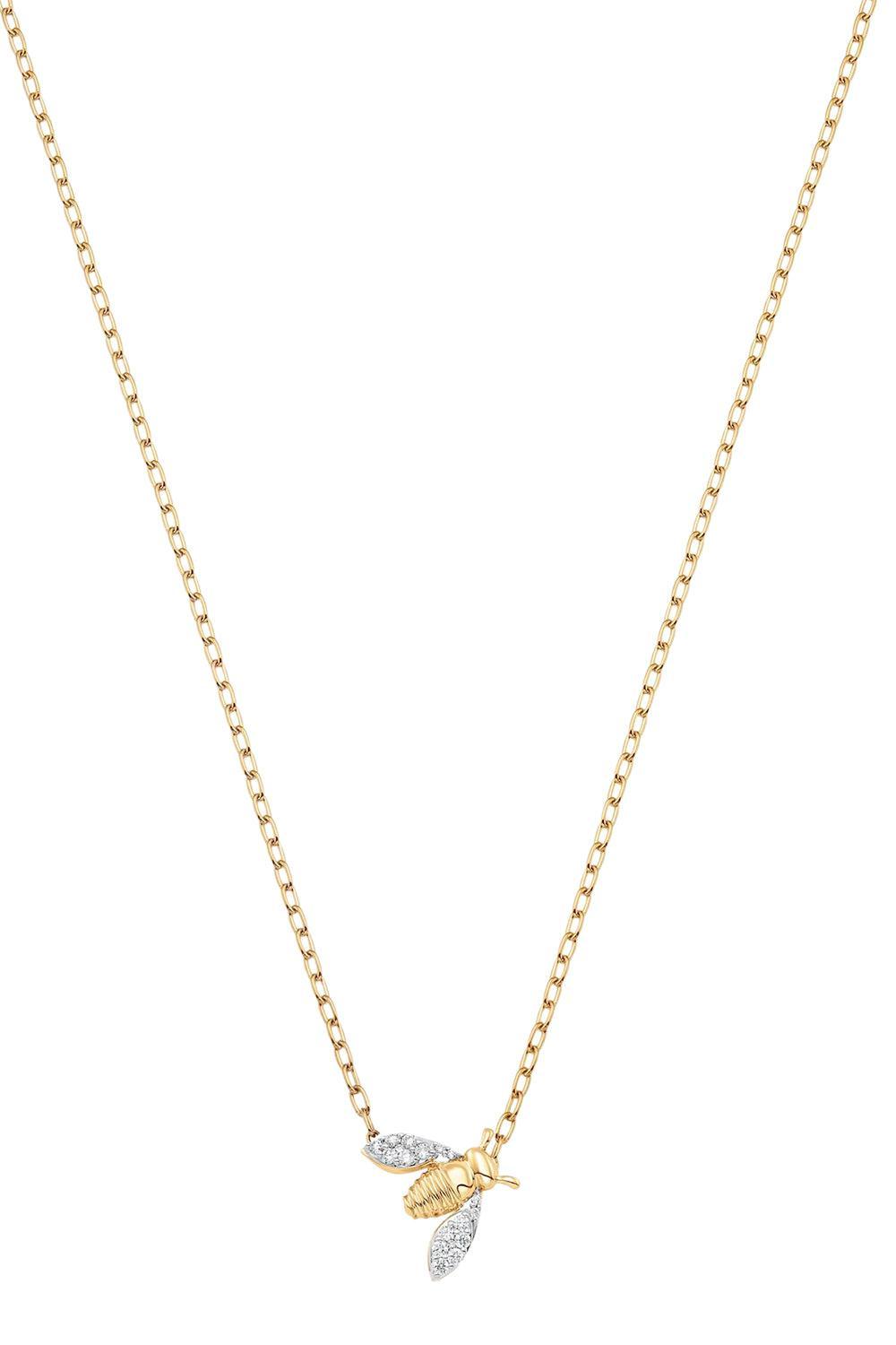 Queen Bee Petite Diamond Necklace-YELLOW GOLD-JEWELRYFINE JEWELNECKLACE O-SARA WEINSTOCK