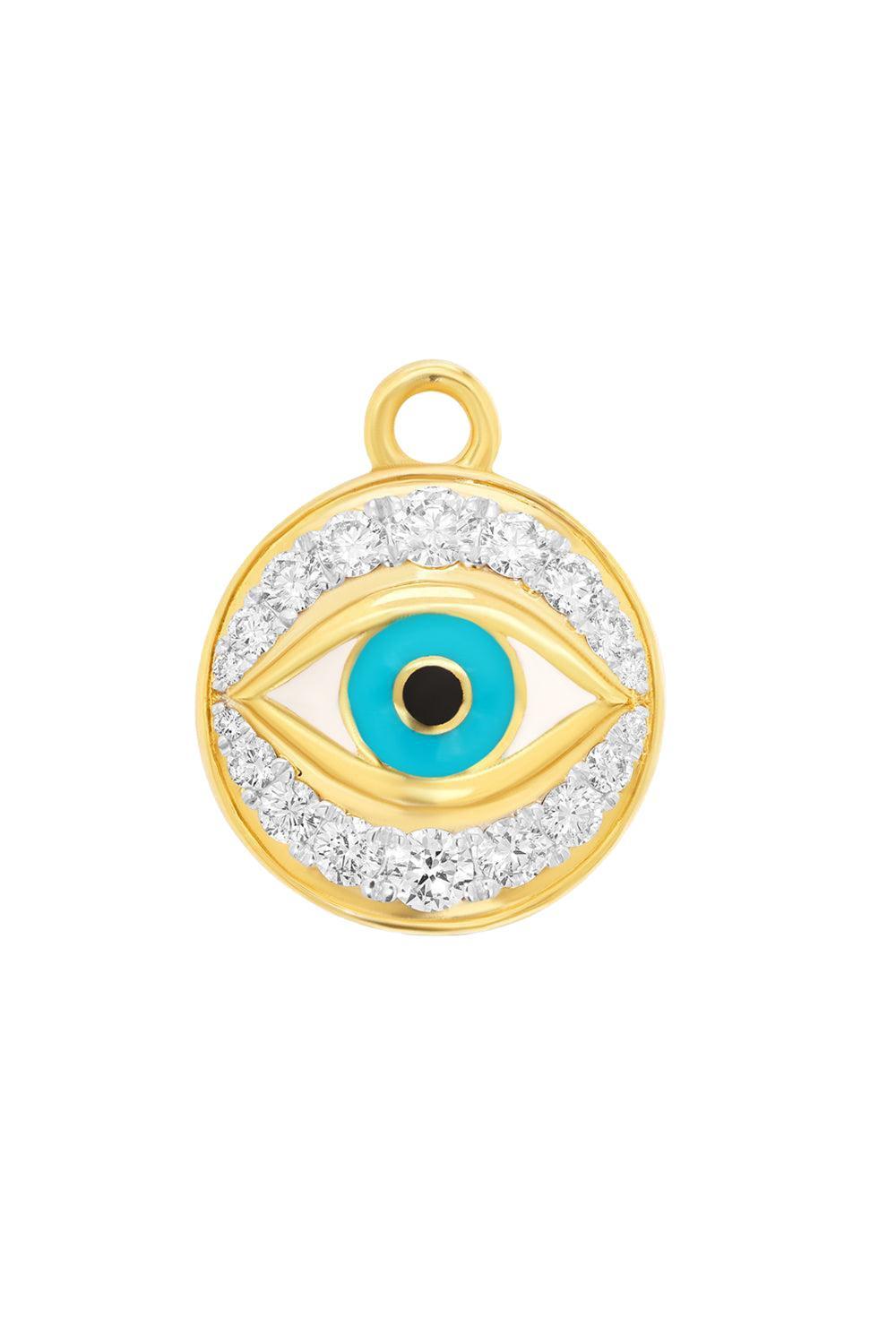 Evil Eye Diamond Charm-YELLOW GOLD-JEWELRYFINE JEWELPENDANT-SARA WEINSTOCK