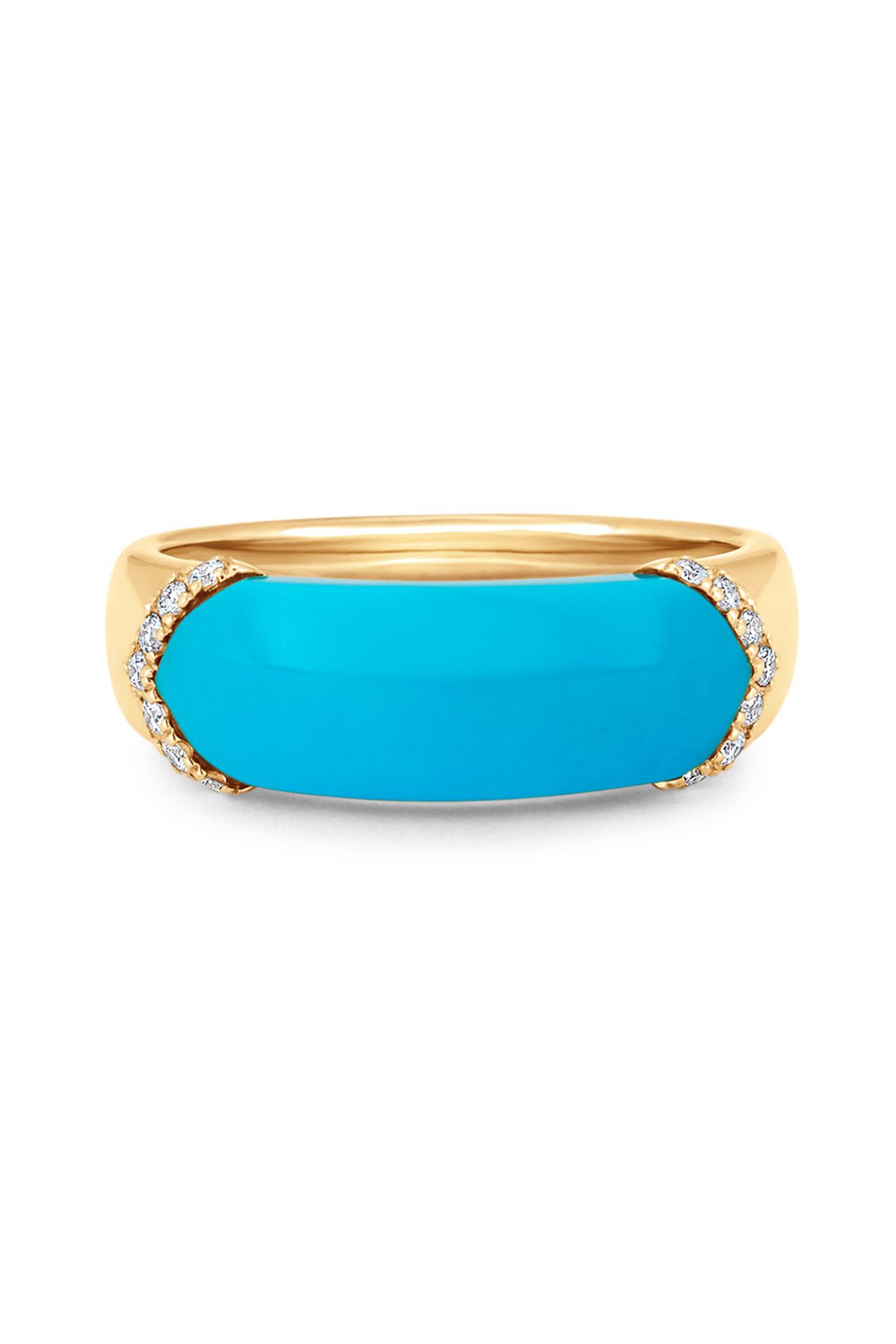 SARA WEINSTOCK-Lucia Diamond Turquoise Elongated Ring-YELLOW GOLD